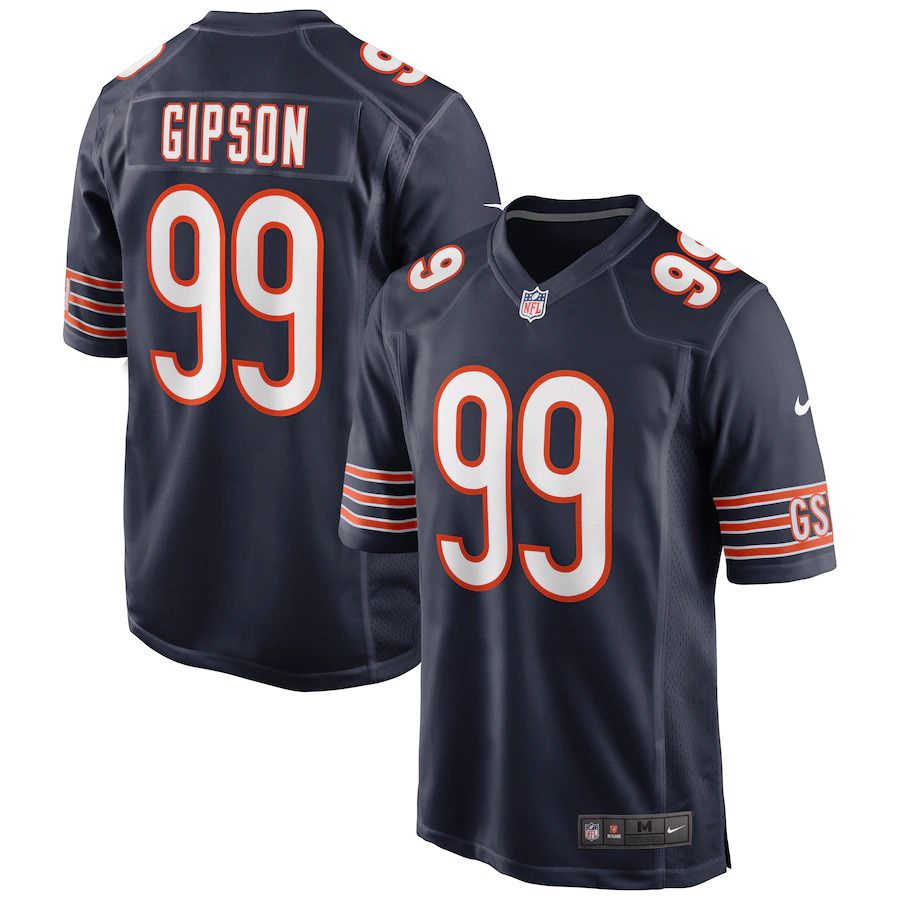 Men Chicago Bears #99 Trevis Gipson Nike Navy Game NFL Jersey->chicago bears->NFL Jersey